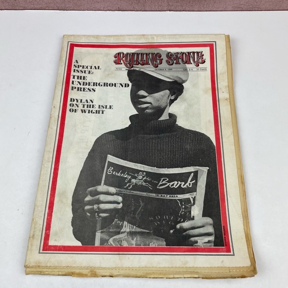 Vintage Rolling Stone Magazine Underground Press October 4, 1969 Music History - Picture 1 of 4